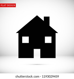 house icon, stock vector illustration flat design style