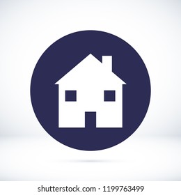 house icon, stock vector illustration flat design style