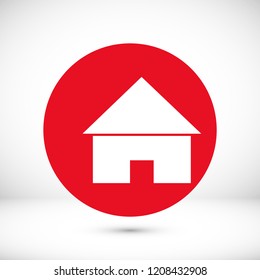 house icon, stock vector illustration flat design style