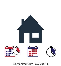 house icon, stock vector illustration flat design style
