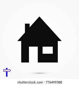 house icon, stock vector illustration flat design style