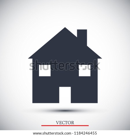 house icon, stock vector illustration flat design style