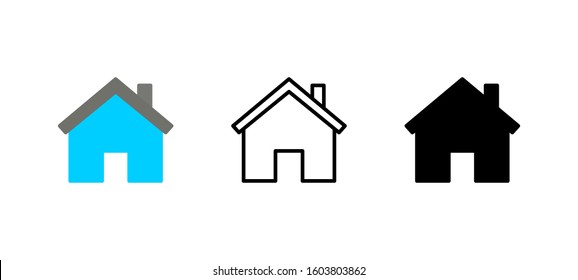 House Icon Support icon. Service flat, silhouette, line vector illustration on white background