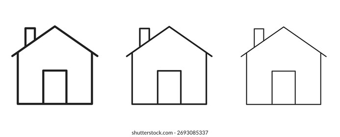 Symbol des Hauses. Lineares Stilzeichen für mobiles Konzept