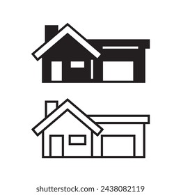 House icon. House symbol for real estate objects and houses black icons isolated on white background