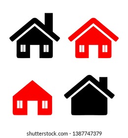 House Icon, House Symbol set simple concept vector, white background 
