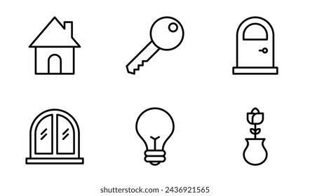 house icon symbol vector template collection