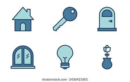 house icon symbol vector template collection