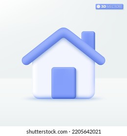House icon symbols. Trendy Smart Home, Real estate, loan, mortgage, back concept. 3D vector isolated illustration design. Cartoon pastel Minimal style. You can used for mobile app, ux, ui, print ad. svg