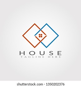 House icon template, home creative vector logo design, architecture,building and construction, illustration element