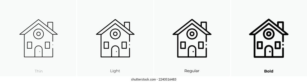 house icon. Thin, Light Regular And Bold style design isolated on white background