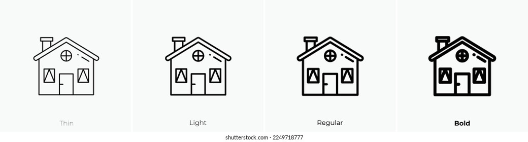 house icon. Thin, Light Regular And Bold style design isolated on white background