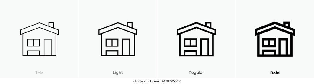 house icon. Thin, Light Regular And Bold style design isolated on white background