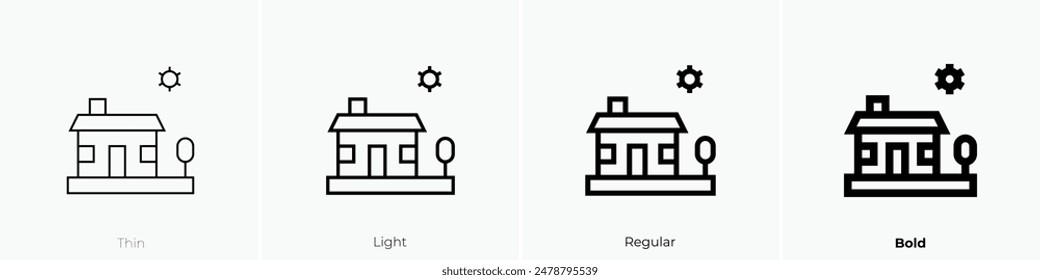 house icon. Thin, Light Regular And Bold style design isolated on white background