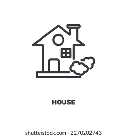 house icon. Thin line house, house icon from cleaning collection. Outline vector isolated on white background. Editable house symbol can be used web and mobile