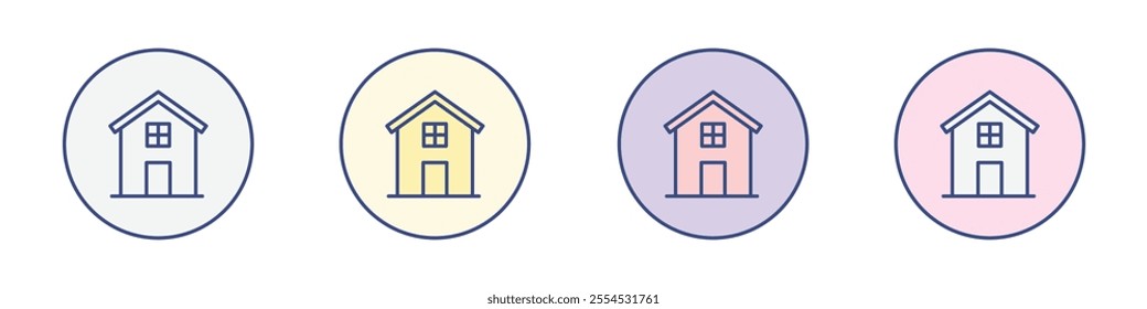 House icon Thin line flat illustration
