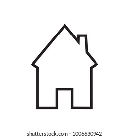 House icon thin line vector isolated on white background. Trendy house icon in flat style.Template for app, ui and logo. Icon house for your web site. Modern house icon, EPS 10