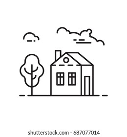 house icon thin line vector house life insurance home credit thin line icon flat vector thin line icon insurance icon adventure family insurance