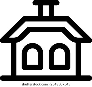 Icono de la casa. Diseño De Estilo Lineal Delgado Aislado Sobre Fondo Blanco