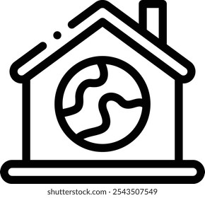 Icono de la casa. Diseño De Estilo Lineal Delgado Aislado Sobre Fondo Blanco