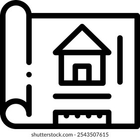 Icono de la casa. Diseño De Estilo Lineal Delgado Aislado Sobre Fondo Blanco