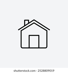 Ícone de casa na árvore de diferentes tamanhos de traçado de linha.