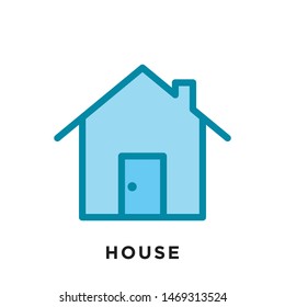 house icon in trendy flat design