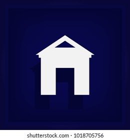 House Icon in trendy flat style isolated on blue background. Vector illustration, EPS10.