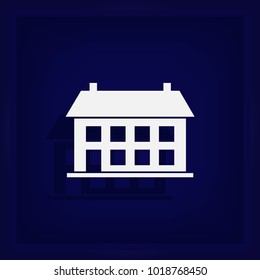 House Icon in trendy flat style isolated on blue background. Vector illustration, EPS10.