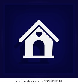 House Icon in trendy flat style isolated on blue background. Vector illustration, EPS10.