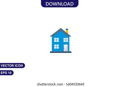 House icon in trendy flat style isolated on white background vector illustration