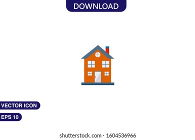 House icon in trendy flat style isolated on white background vector illustration