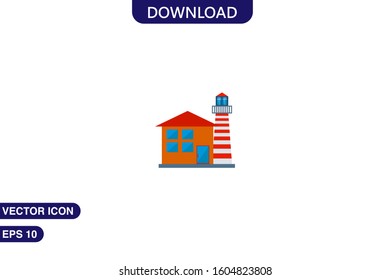 House icon in trendy flat style isolated on white background vector illustration