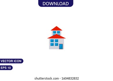 House icon in trendy flat style isolated on white background vector illustration