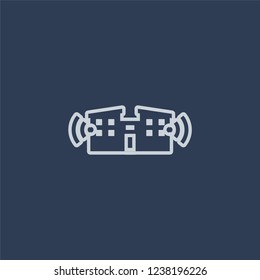 House  icon. Trendy flat vector line House  icon on dark blue background from smart home collection. 