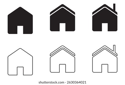 House Icon Variations. Home icon vector for web, computer and mobile app.