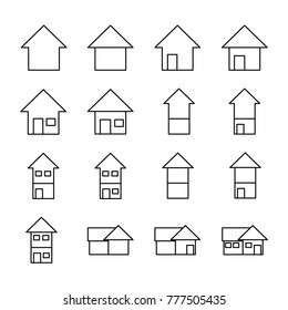 Vector Illustration Different Pitched Roof Houses Stock Vector (Royalty ...