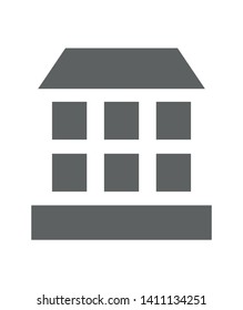 house icon. Vector black and white isolated illustration.
