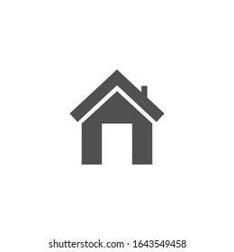 House Icon Vector Black and White Graphic