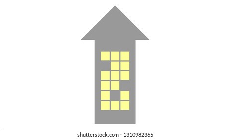 House icon vector design. House logo. Arrow logo