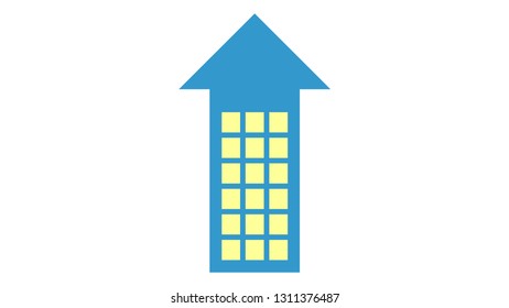 House icon vector design. House logo. Arrow logo