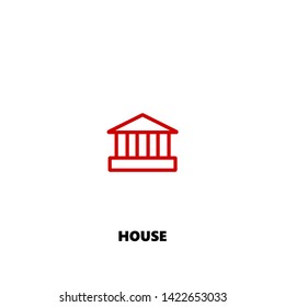 house icon. house vector design. sign design. red color