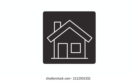 House icon. Vector editable linear black and white illustration of a house