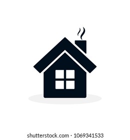 House icon, Vector flat design symbol. Home sign isolated on white.