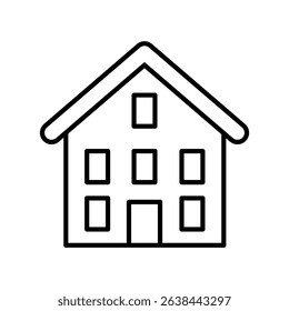 House icon vector. Home illustration sign. Building symbol. Hotel logo. Apartments web icon. Home symbol for web and mobile app.
