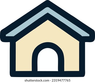 Haussymbol, Vektorgrafik, einfaches Haus- und Haussymbol, Vektorgrafik 28
