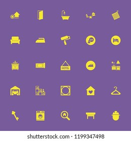 house icon. house vector icons set carpet, armchair, faucet and hotel