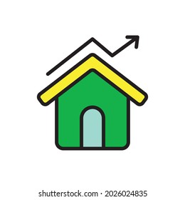 Ilustración del vector de iconos de House Up