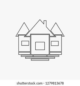 House Icon Vector Illustration. Contour of the house on a white background. House icon for web and print. Home vector image to be used in web applications, mobile applications and print media. EPS 8