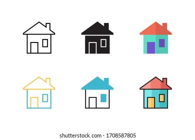 house icon vector illustration with different style design. isolated on white background